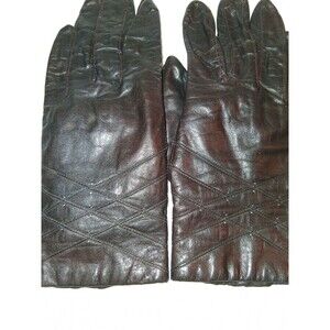 Fownes Gloves Women Dark Brown Genuine Leather Acrylic Lined  Size 6.5 Vintage